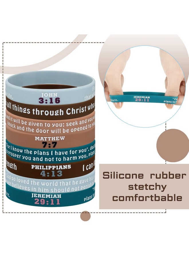 Sinmoe 32 Pcs Father'S Day Religious Rubber Bracelets Bible Verse Silicone Bracelets Christian Silicone Wristbands Scripture Rubber Bracelets Spiritual Inspirational Wristbands For Men Women - Image 4