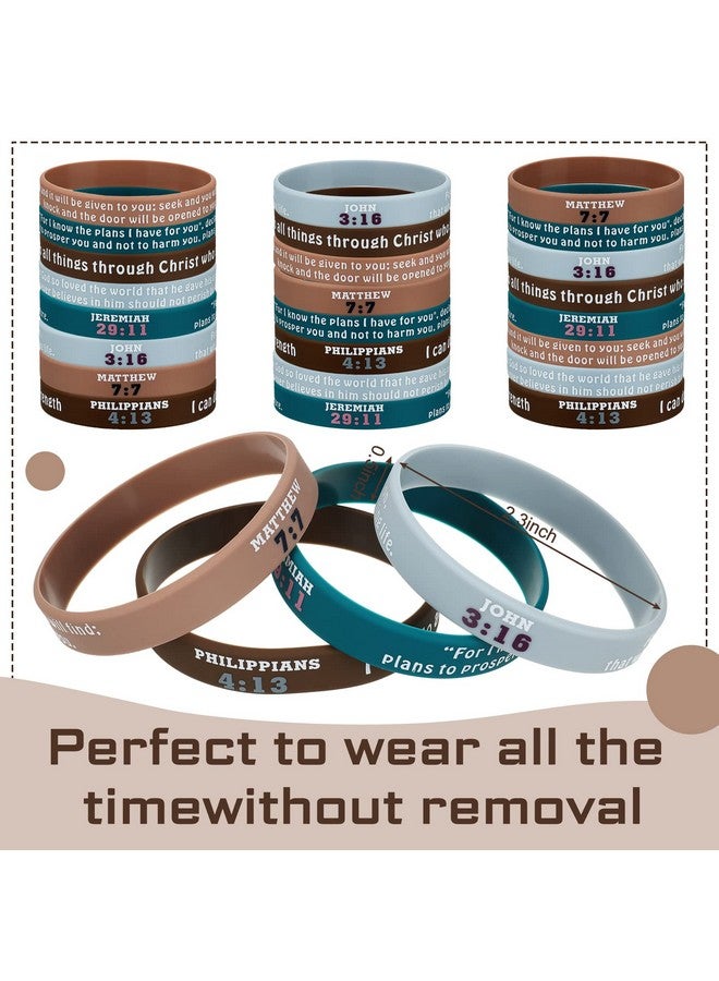 Sinmoe 32 Pcs Father'S Day Religious Rubber Bracelets Bible Verse Silicone Bracelets Christian Silicone Wristbands Scripture Rubber Bracelets Spiritual Inspirational Wristbands For Men Women - Image 3