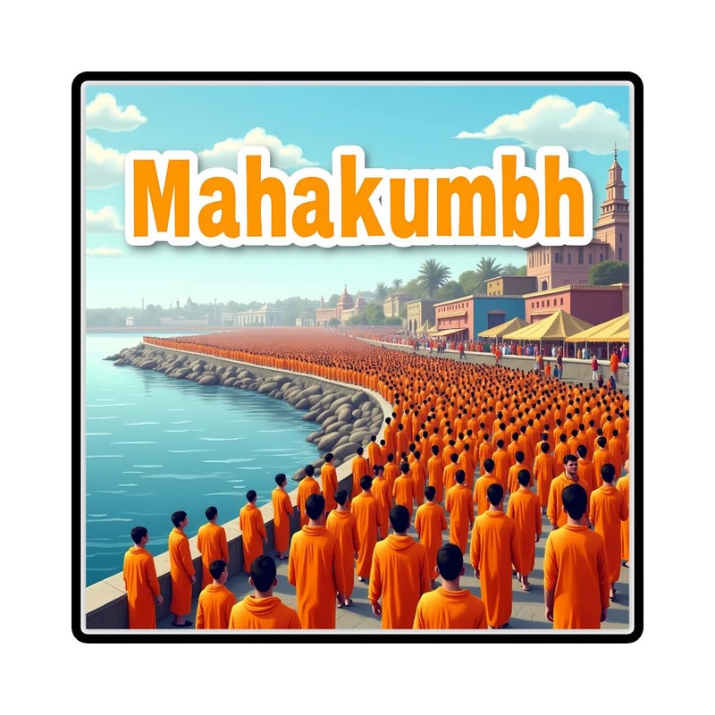 GiftODay Mahakumbh Mela Theme Souvenir Wooden Fridge Magnet for Refrigerator MAHAKUMBH Printed Magnet for Office and Home Decoration Pilgrimage Maha Kumbh Mela Memories Souvenir Gift - Image 1