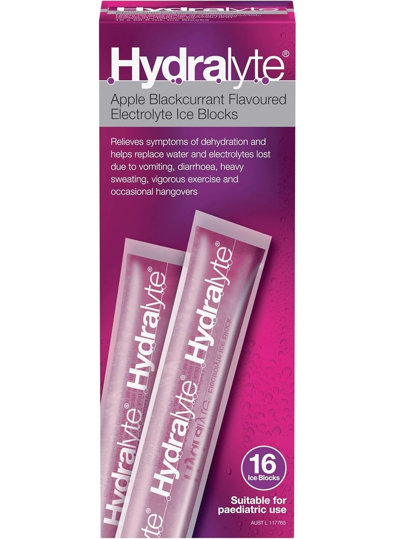 Hydralyte Apple Blackcurrant Flavoured 16 Ice Blocks - Image 1