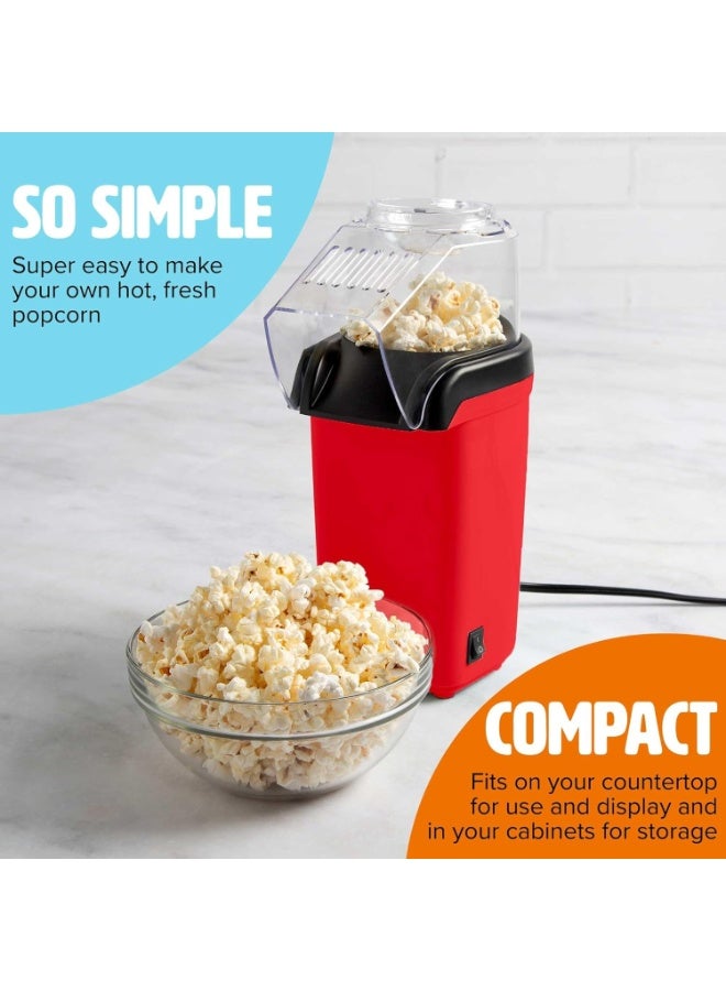 Popcorn Maker - Hot Air Oil-Free Popcorn Machine with Butter Tray & Measuring Cup - Healthy, Fat-Free Popcorn for Home, Kids, Movies & Parties - Image 2