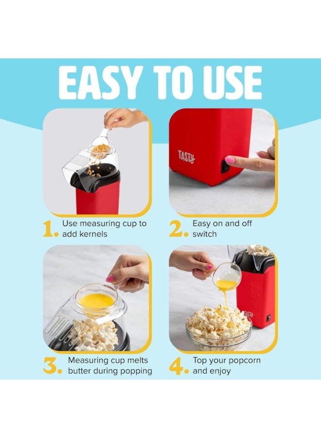 Popcorn Maker - Hot Air Oil-Free Popcorn Machine with Butter Tray & Measuring Cup - Healthy, Fat-Free Popcorn for Home, Kids, Movies & Parties - Image 5