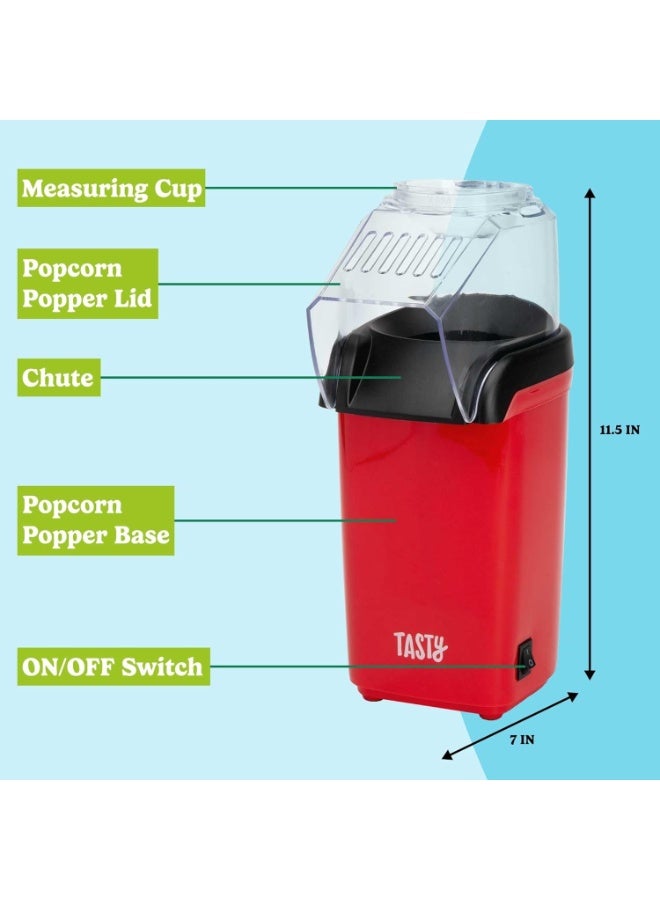 Popcorn Maker - Hot Air Oil-Free Popcorn Machine with Butter Tray & Measuring Cup - Healthy, Fat-Free Popcorn for Home, Kids, Movies & Parties - Image 3