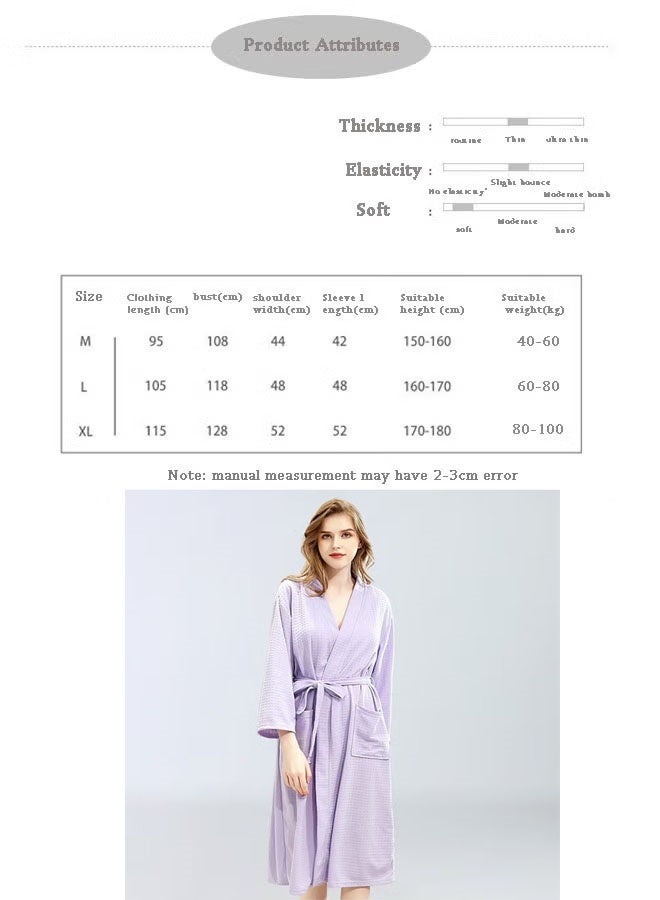 HOMESTAR Premium Waffle Weave Kimono Bathrobe for Adults, Soft Shine Pockets, Spa Bath Robe, Unisex for After Shower or Swimming, Purple - Image 5