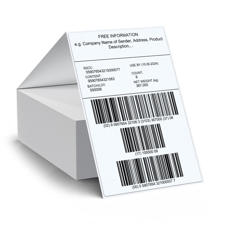 FINDAT Thermal Shipping Labels 4x 6 Fanfold Green Vinyl Stickers SelfAdhesive Perforated Line Waterproof Direct Printing Label Paper for UPS Address Mailing Package 250 PCS - Image 2