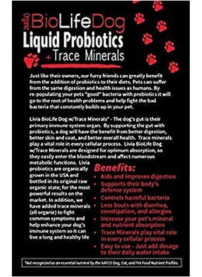 LiviaOne - LiviaOne BioLifePet Liquid Probiotics for Dogs, Organic Dog Probiotic Supplements, Puppy and Dog Pet Probiotics, 4 Fl Oz (Pack of 1) - Image 1