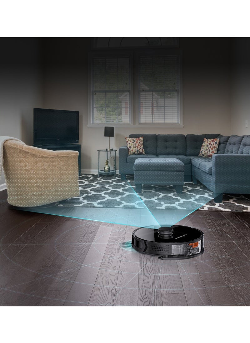 Powerology - Smart Station Robot Vacuum & Mop / Automatic Dust Disposal / Powerful Motor & Suction / Smart Navigation / Efficient Cleaning Routes - Black - Image 1