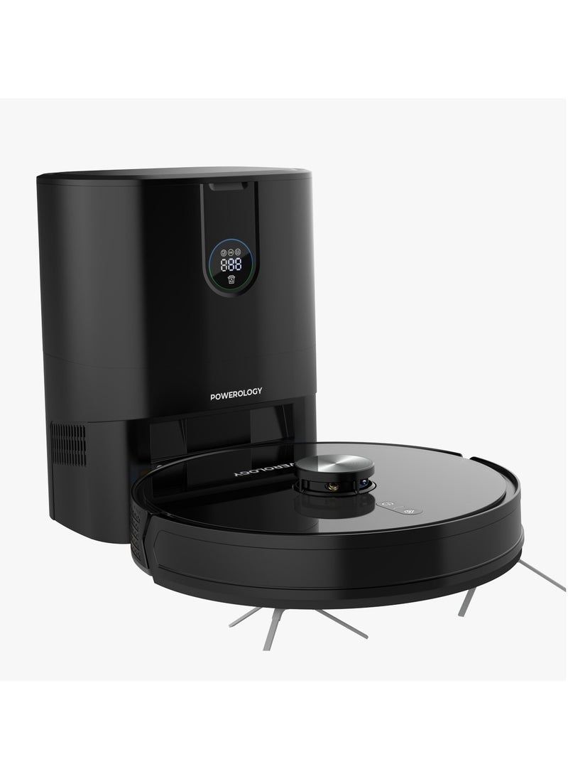 Powerology - Smart Station Robot Vacuum & Mop / Automatic Dust Disposal / Powerful Motor & Suction / Smart Navigation / Efficient Cleaning Routes - Black - Image 1