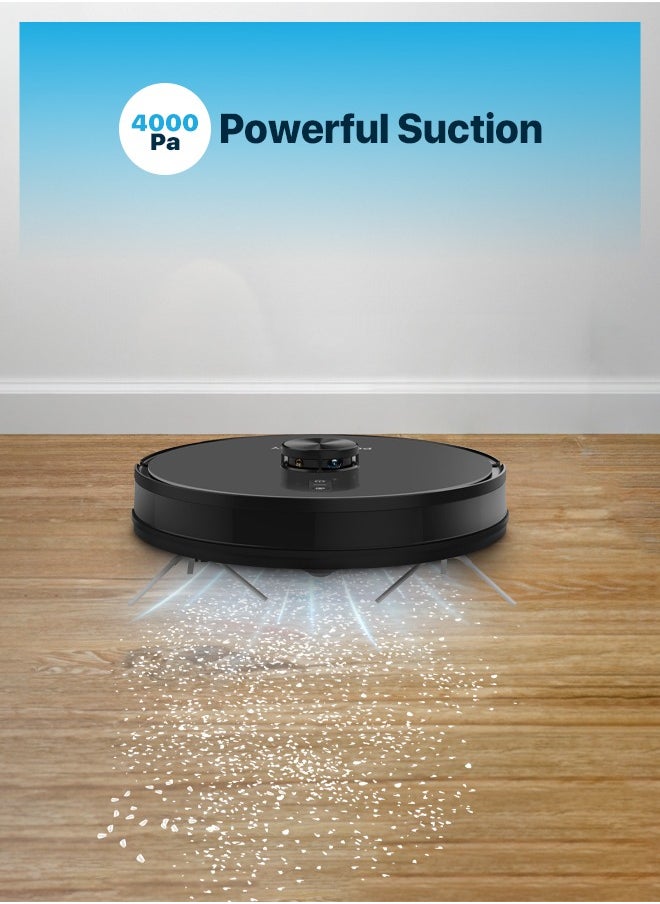 Powerology - Smart Station Robot Vacuum & Mop / Automatic Dust Disposal / Powerful Motor & Suction / Smart Navigation / Efficient Cleaning Routes - Black - Image 1