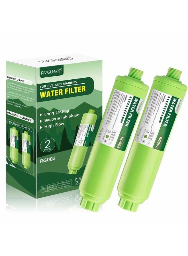 RVGUARD Inline RV Water Filter, Reduces Odors, Bad Taste, Rust, Chlorine, Ideal for RV and Marine use, 2 Pack - Image 1