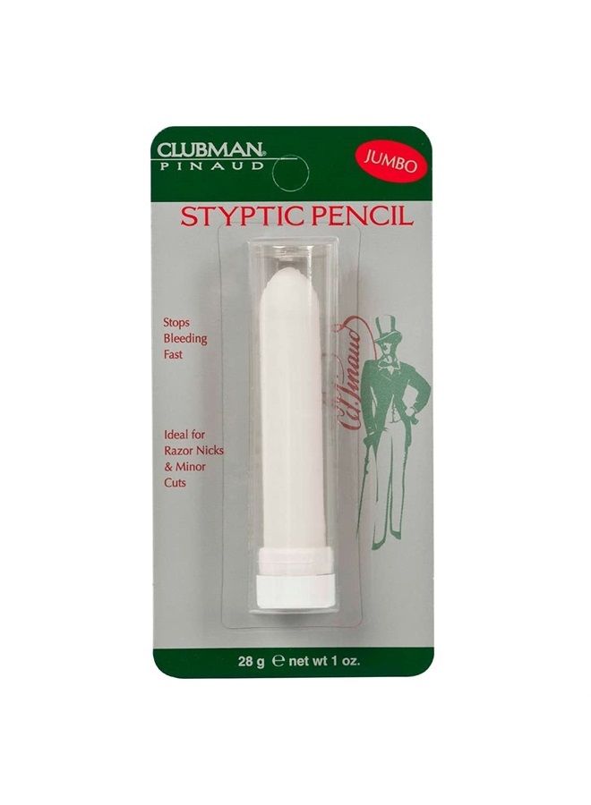 Clubman Jumbo Styptic Pencil, Treat and Seal Shaving Cuts Instantly, Anti-hemorrhaging Stick, First Aid Device, White, 1 oz 