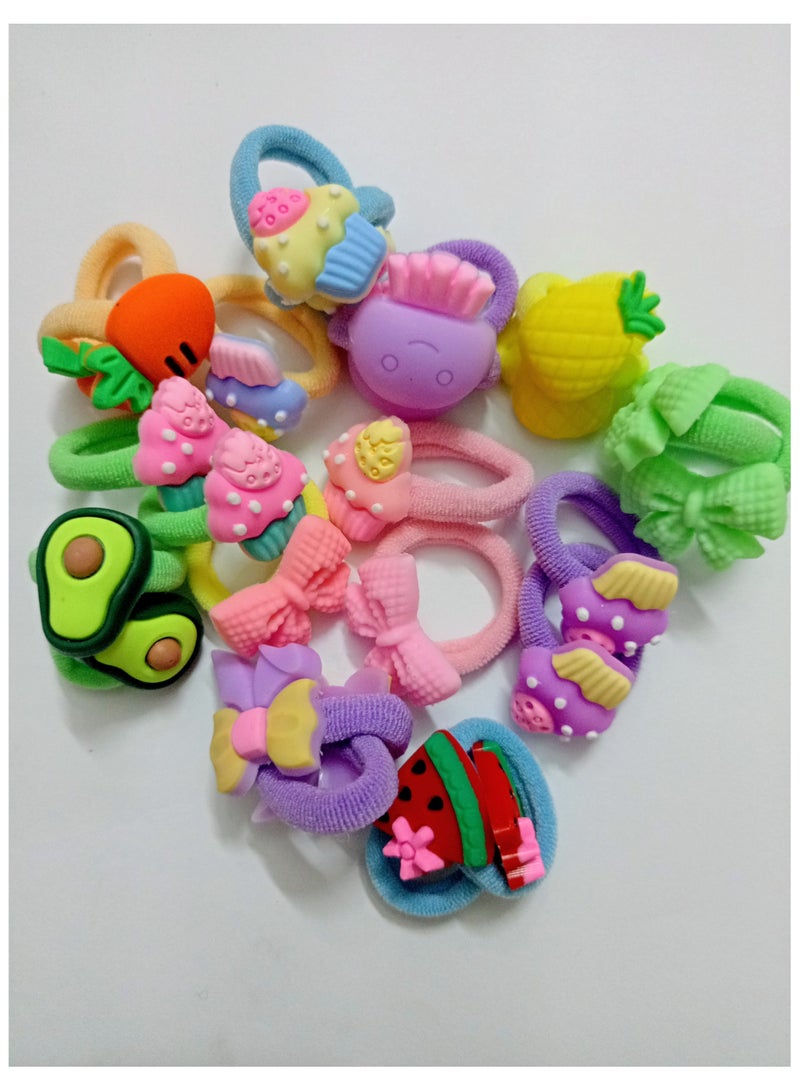 30pcs Girls Cute Cartoon Small Hair Bands Animals Bowknot Flowers Hair Ties Ideal choice for Gifts - Image 3