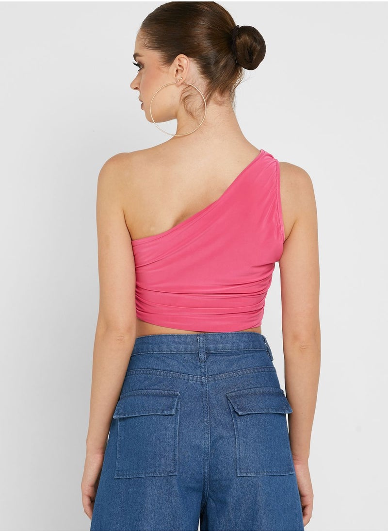 LASULA - One Shoulder Crop Top - Image 1