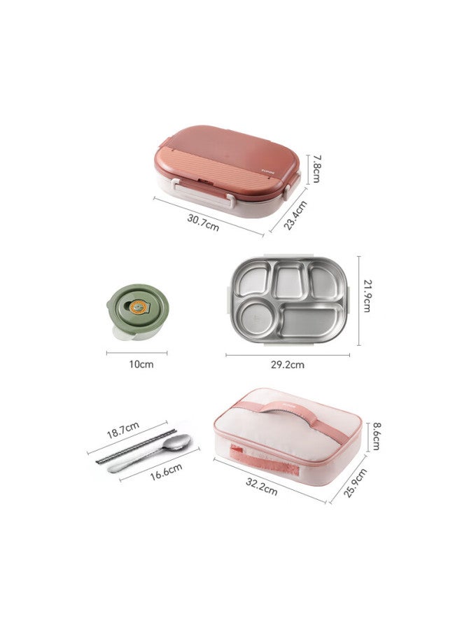 Supor Large Capacity Stainless Steel Lunch Box For Students, Adults, Office Workers, Instant Noodles, Meal Tray, Children's Lunch Box 2.0l Mesh Pink - Image 1