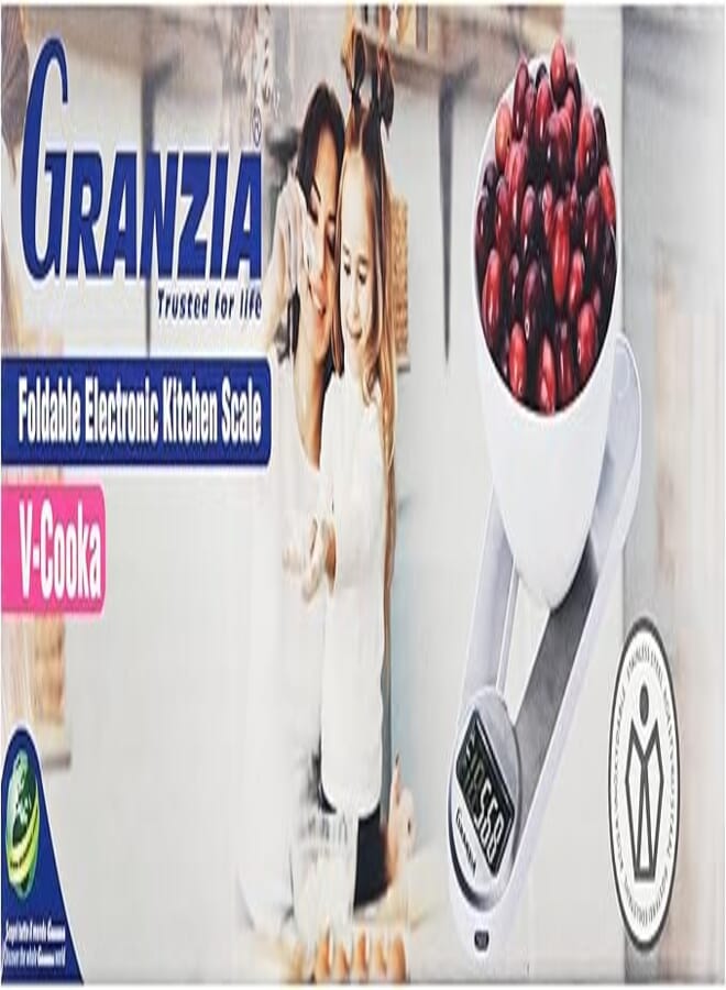 Granzia V-Kooka Foldable Electronics Kitchen Scale, 5 kg Capacity