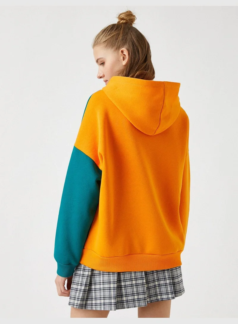 KOTON Hoodie Printed Sweatshirt