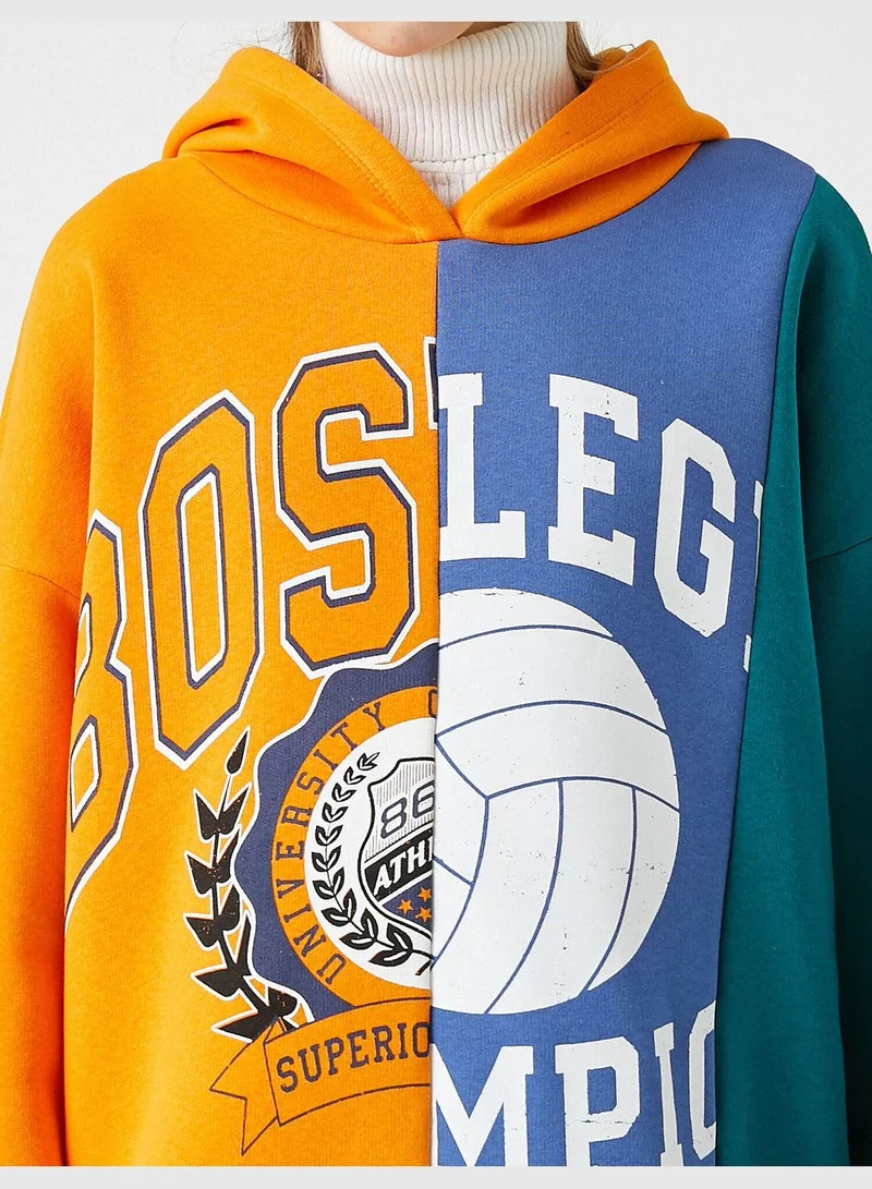 KOTON Hoodie Printed Sweatshirt