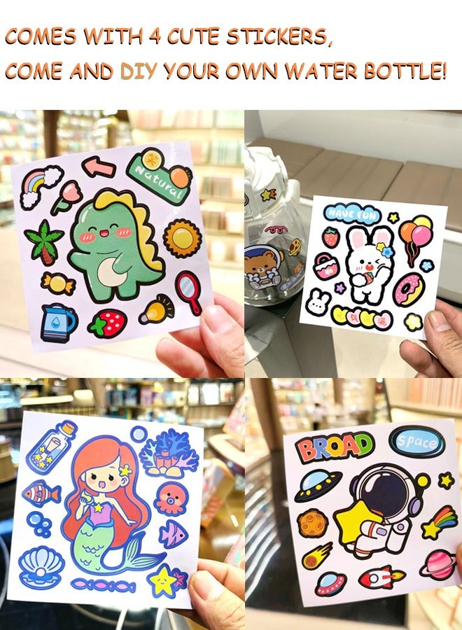 VUCATIN Kids Water Bottle Durable Plastic Water Bottle with Straw Leakproof Toddler Water Bottle Boys Girls Cute Water Cup for School Travel Outdoor Sports 300ml Comes with 4 Cute Stickers - Image 2