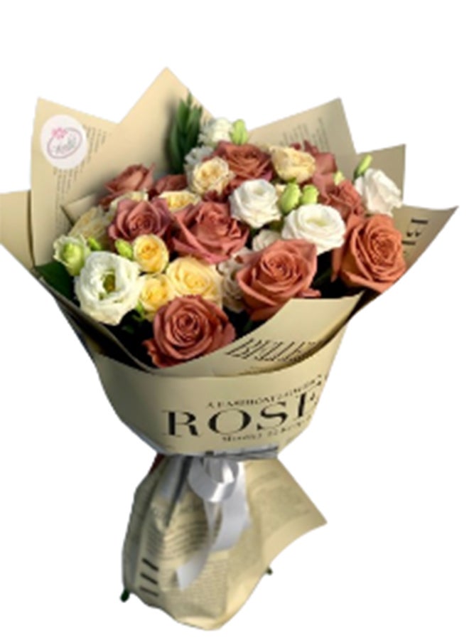 wardi Peaches And Creams Flower Bouquet 