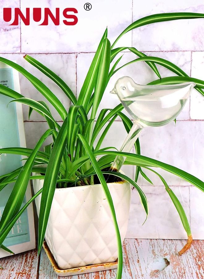 UNUNS كرات ري النباتات، مجموعة من جهاز ري النباتات الأوتوماتيكي، مصابيح مياه زجاجية شفافة على شكل طائر للنباتات الداخلية - Image 2