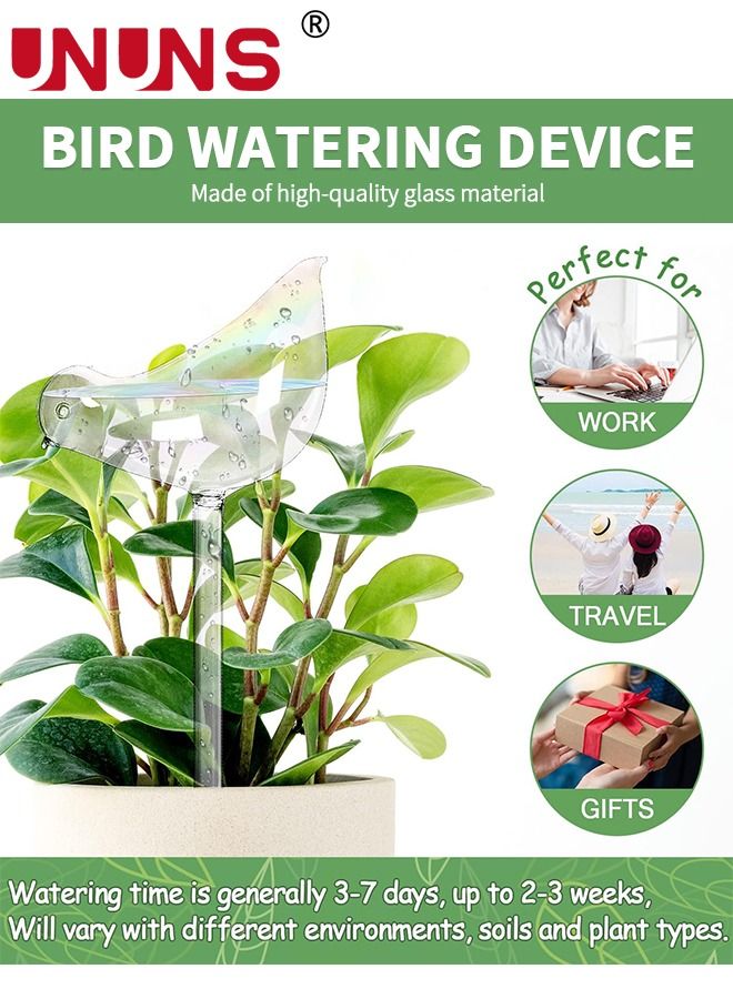 UNUNS كرات ري النباتات، مجموعة من جهاز ري النباتات الأوتوماتيكي، مصابيح مياه زجاجية شفافة على شكل طائر للنباتات الداخلية - Image 5