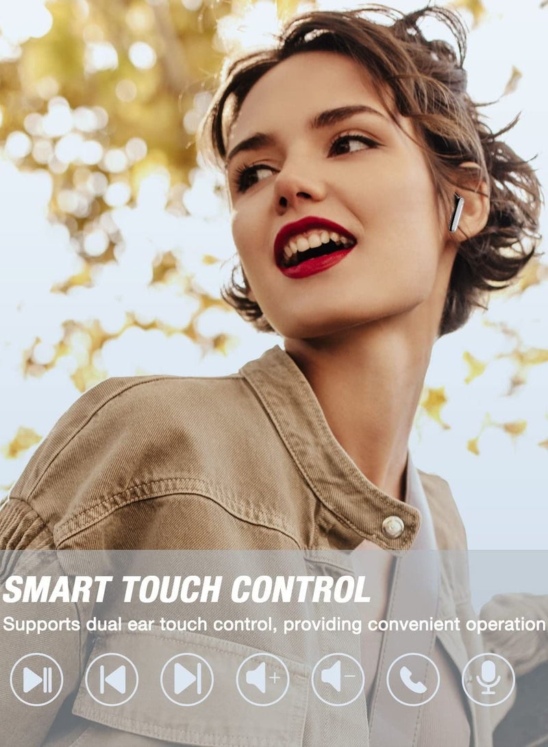 True Wireless Earbuds, Bluetooth 5.2 in-Ear Mini Earphones with Mic, Waterproof Headphones for Sport, Touch Control Headset with USB-C for Smart Phone Computer Laptop, Black - Image 5