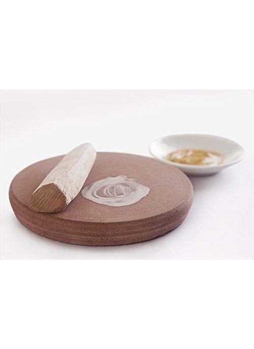 Act Of Craft ACT OF CRAFT Rubbing Stone Chandan Pata with Chandan Stick Brown Sandalwood Rubbing Stone with Original Chandan Stick for Pooja Path Havan  - Image 1