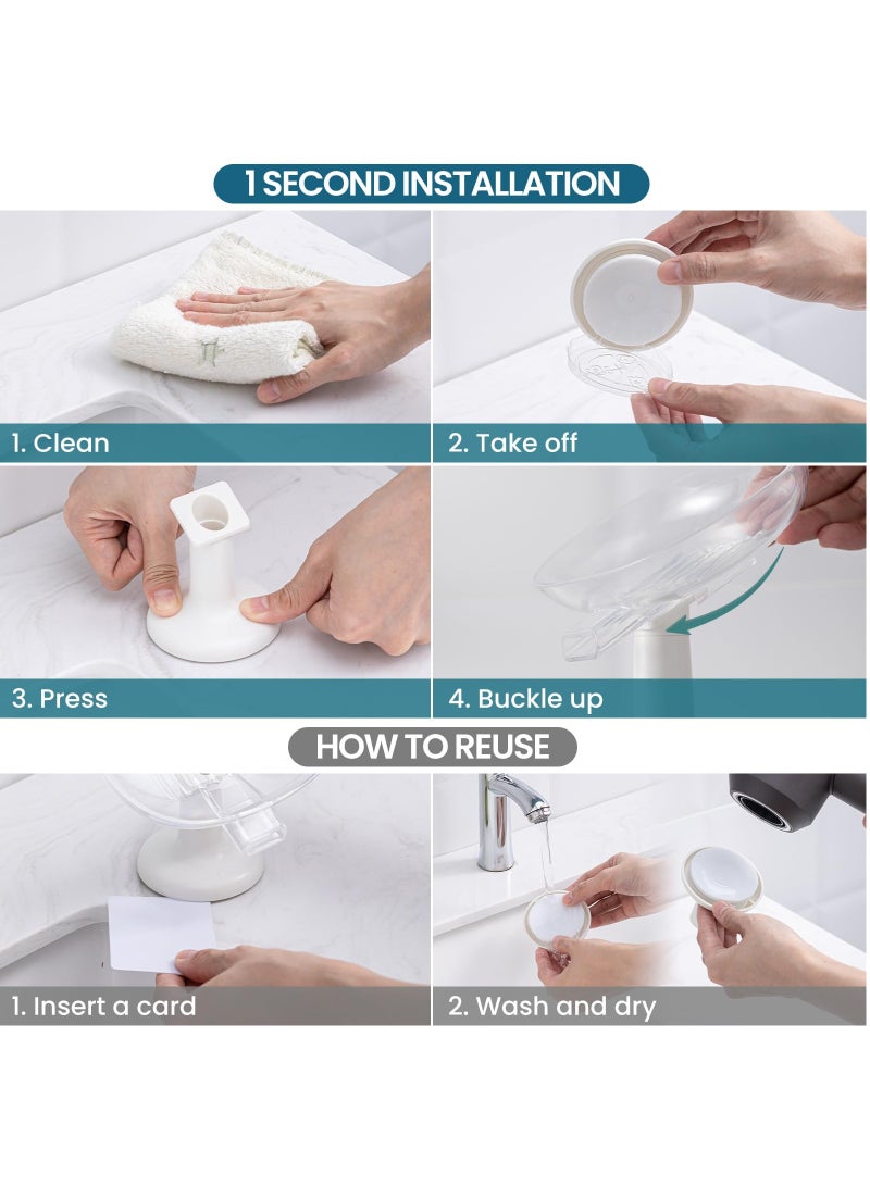 Zikra Soap Bar Holder Soap Dish Self Draining with Suction Cup, Bar Soap Holder for Shower Wall, Soap Saver Tray for Bathroom, Suitable Sponge Holder for Tub, Kitchen Sink, Drill-Free,Removable - Image 3