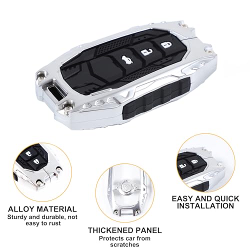 LLKUANG غطاء مفتاح سيارة من سبائك الزنك LLKUANG متوافق مع تويوتا لاند كروزر برادو 250 J250 LC250 2024 2025+, غطاء حماية مفتاح بأسلوب الطرق الوعرة، ملحقات غطاء مفتاح المفتاح - Image 4