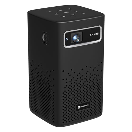 Portronics Pico 13 Rechargeable Smart Projector with Android Based OS, 4K Support, Streaming Apps (Netflix, Prime Video, Hotstar), 3500 Lumens, Keystone Correction, 10 W Speaker, Wi-fi, Bluetooth - Image 1