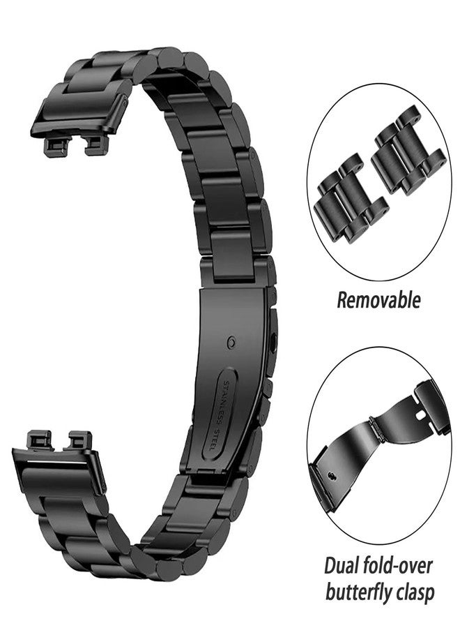 NOOETAH Stainless Steel Wristbands Replacement Strap Compatible for Band 9/Band 8 (Black) - Image 3