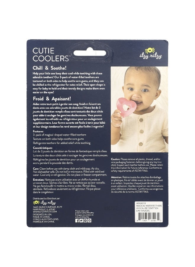 Itzy Ritzy - itzy ritzy, Cutie Coolers™, Soothing Water-Filled Teethers, 3+ Months, Magical, 3 Teethers - Image 1