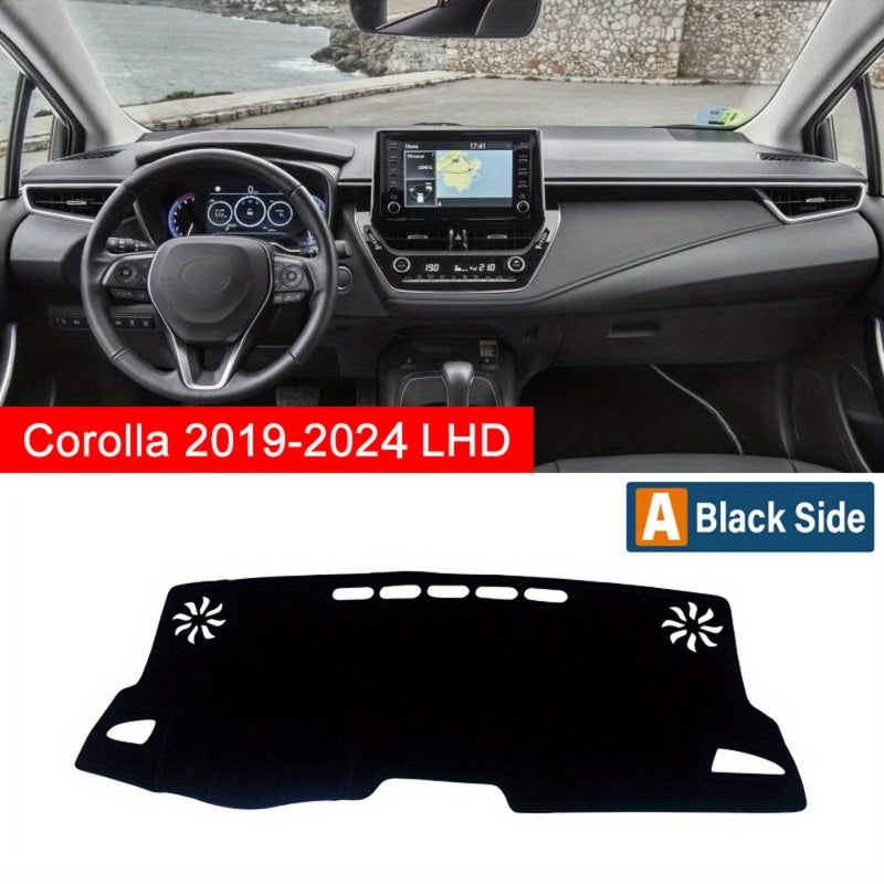 UV Dashboard Mat Cover Anti Skid Car Mat For Toyota Corolla RHD 2006 2007 2008 2009 2010 2011 2012 2013 Black - Image 2