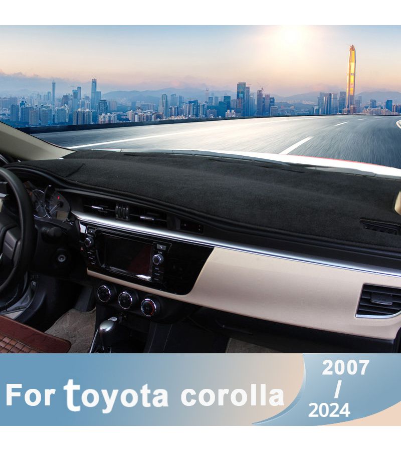 UV Dashboard Mat Cover Anti Skid Car Mat For Toyota Corolla RHD 2006 2007 2008 2009 2010 2011 2012 2013 Black - Image 1