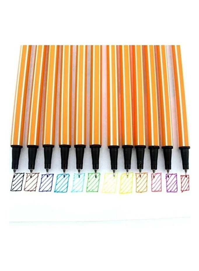 12 Colors Fine liner Pens 0.4mm Fine Tip Drawing Color Pens - Image 2