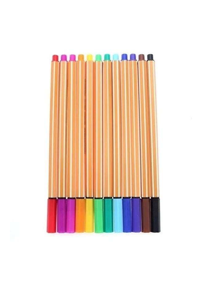 12 Colors Fine liner Pens 0.4mm Fine Tip Drawing Color Pens - Image 2