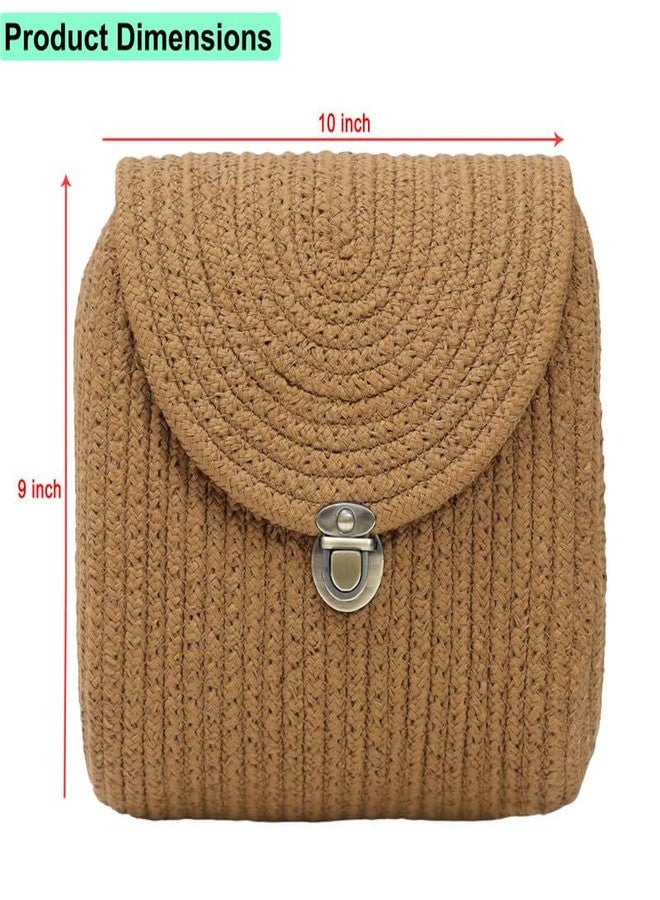 Ariya Textiles Elegant Cotton/PP Handbag for Women - Stylish Tote Perfect for Daily Use and Versatile Fashion Statements 10x9 inch Golden - Image 5