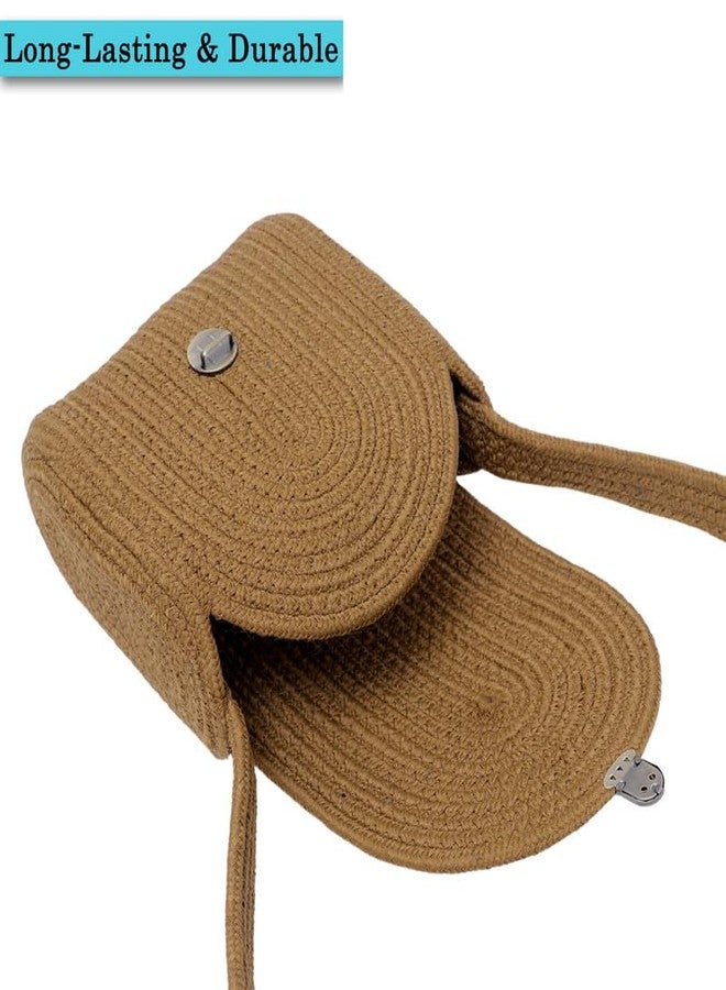 Ariya Textiles Elegant Cotton/PP Handbag for Women - Stylish Tote Perfect for Daily Use and Versatile Fashion Statements 10x9 inch Golden - Image 3