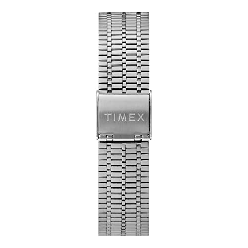 Timex Q Men's 38mm Watch – 1979 Reissue Silver-Tone Case Blue Dial Blue/Red Top Ring with Stainless Steel Bracelet - Image 2