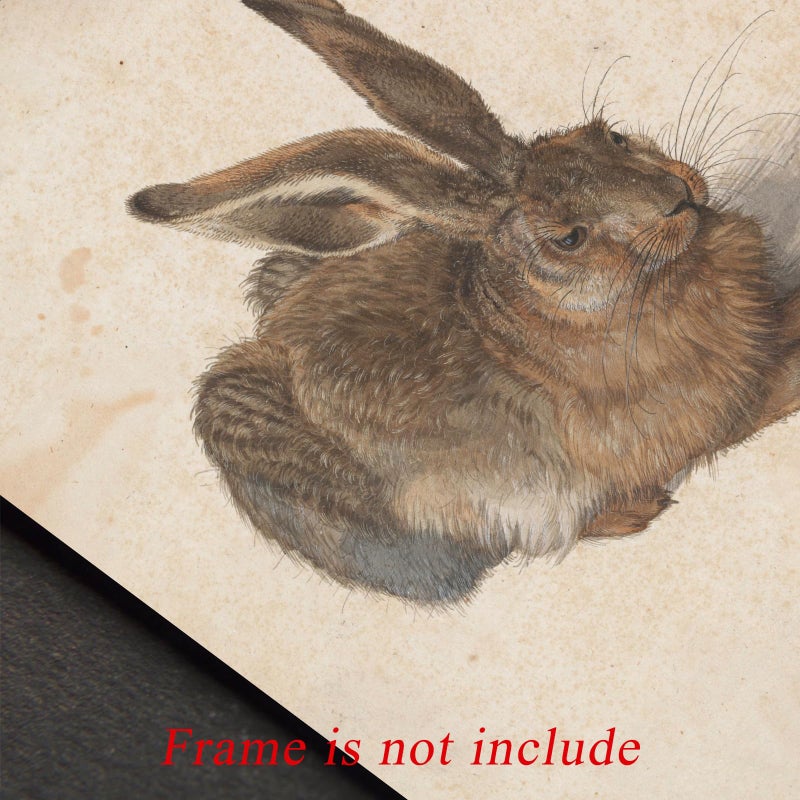 uniro Vintage Rabbit Wall Art Prints Easter Bunny Wall Decor, Neutral R abbit Canvas Oil Painting Poster for Rustic Easter DÃ©cor, Country Farmhouse Wall Decor Vintage rabbit Art Pictures for Bedroom Gallery Office Bathroom Decor( 8" x 10"-UNFRAMED) - Image 4