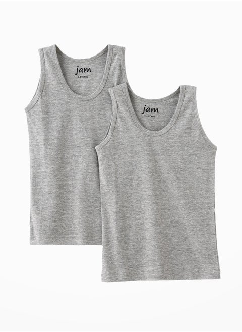 2 Pack Boys Vests 100% Cotton, Soft and Breathable Sleeveless Undershirts for Boys