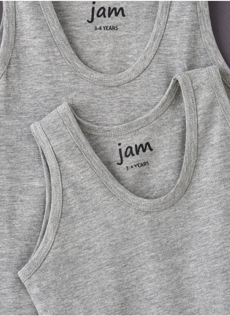 JAM 2 Pack Boys Vests 100% Cotton, Soft and Breathable Sleeveless Undershirts for Boys  - Image 3