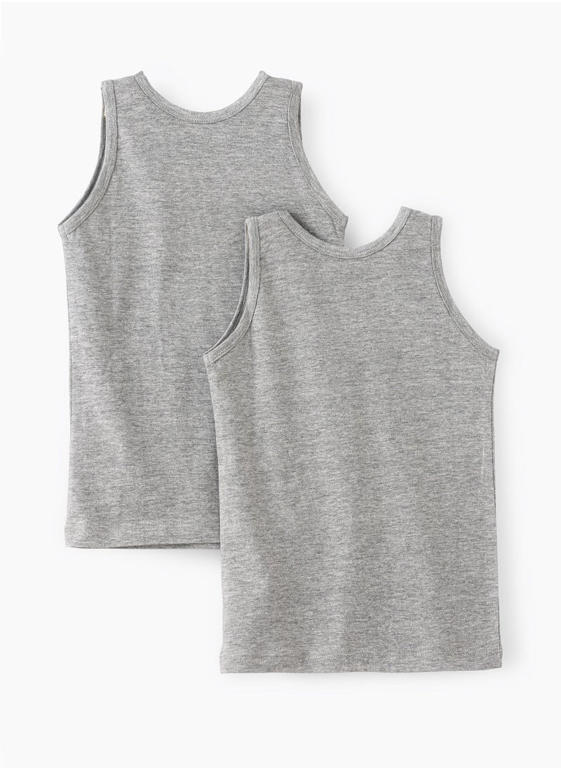 JAM 2 Pack Boys Vests 100% Cotton, Soft and Breathable Sleeveless Undershirts for Boys  - Image 2