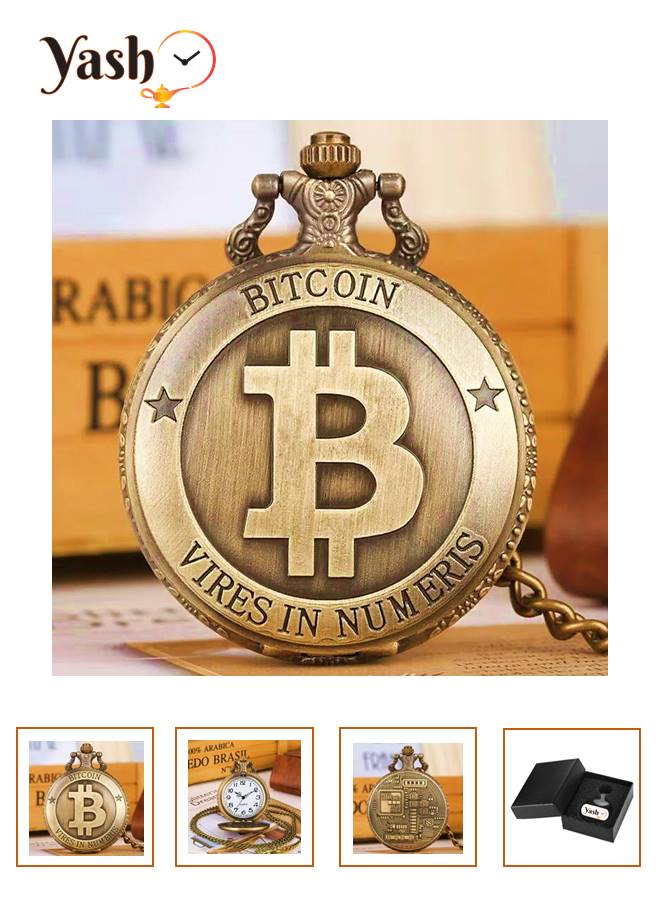 ياش ياش بيتكوين ساعة الجيب كوارتز تصميم  - Image 1