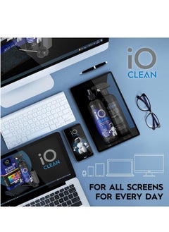 iO CLEAN Screen Cleaner Spray (16oz - 473ml) – Best Large Cleaning Kit for LCD LED OLED TV, Smartphone, iPad, Laptop, Touchscreen, Computer Monitor, Electronics  - Image 3