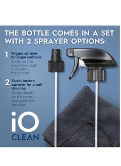 iO CLEAN Screen Cleaner Spray (16oz - 473ml) – Best Large Cleaning Kit for LCD LED OLED TV, Smartphone, iPad, Laptop, Touchscreen, Computer Monitor, Electronics  - Image 4