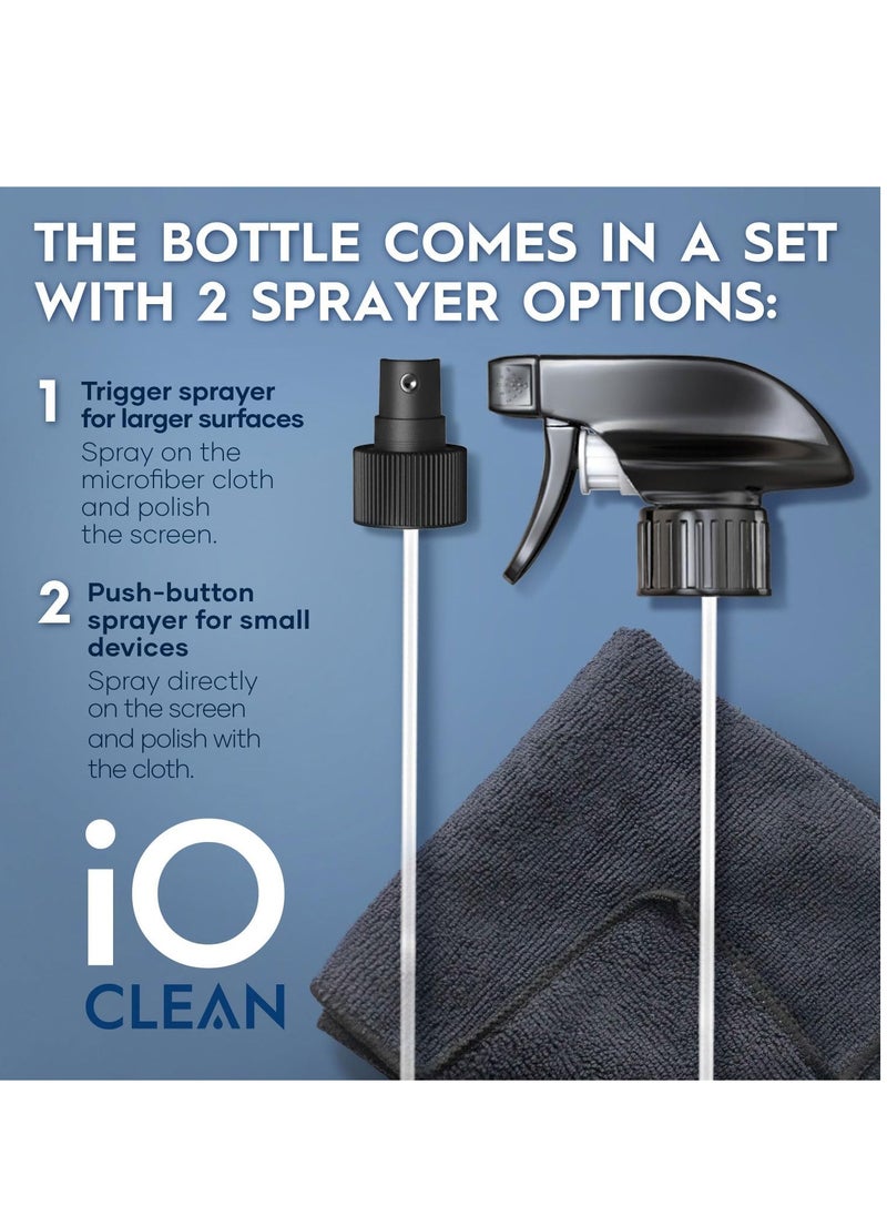 iO CLEAN - Screen Cleaner Spray (16oz - 473ml) – Best Large Cleaning Kit for LCD LED OLED TV, Smartphone, iPad, Laptop, Touchscreen, Computer Monitor, Electronics - Image 1