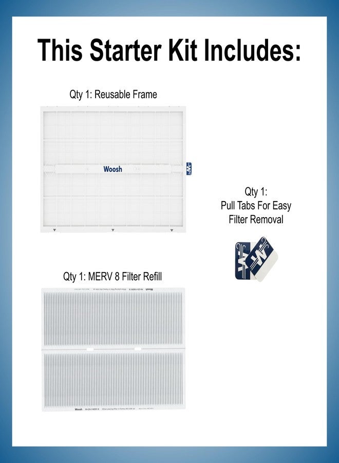 Woosh As Seen On Shark Tank | 20x25x1 Air Filter MERV 8 | 1-Pack | Electrostatic Pleated HVAC AC Furnace Filters | Actual Size: 19.50 x 24.50 x 0.75 - Image 2
