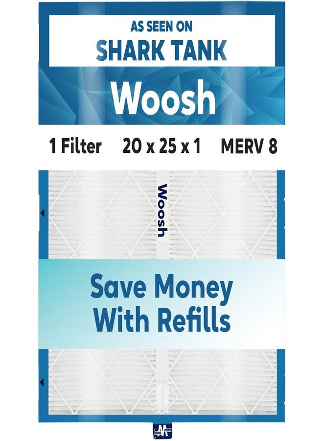 Woosh As Seen On Shark Tank | 20x25x1 Air Filter MERV 8 | 1-Pack | Electrostatic Pleated HVAC AC Furnace Filters | Actual Size: 19.50 x 24.50 x 0.75 - Image 1