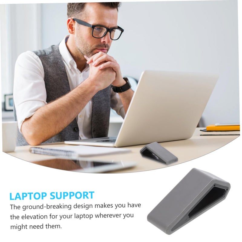 Ergonomic Adjustable Laptop Stand 2 Pcs Black Grey Cooling Base Reduces Heat Wrist Stress - Image 4